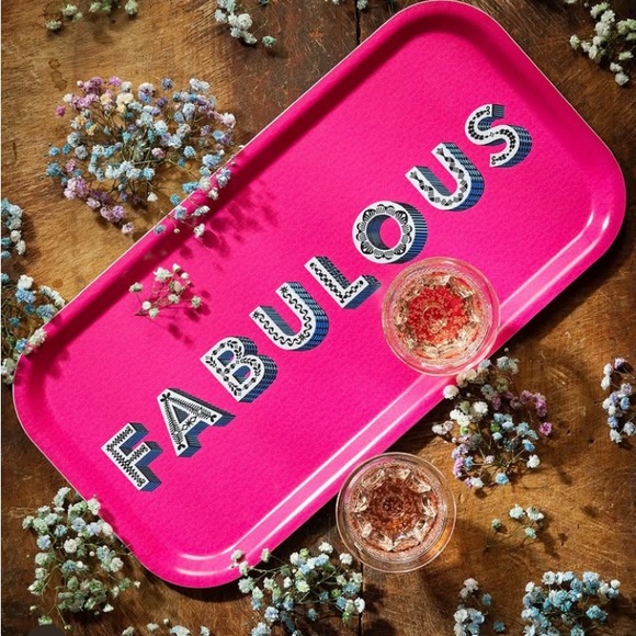 Jamida of Sweden Fabulous Rectangle Tray - Pink Large 43x22cm by Asta Barrington - Picture 2 of 3